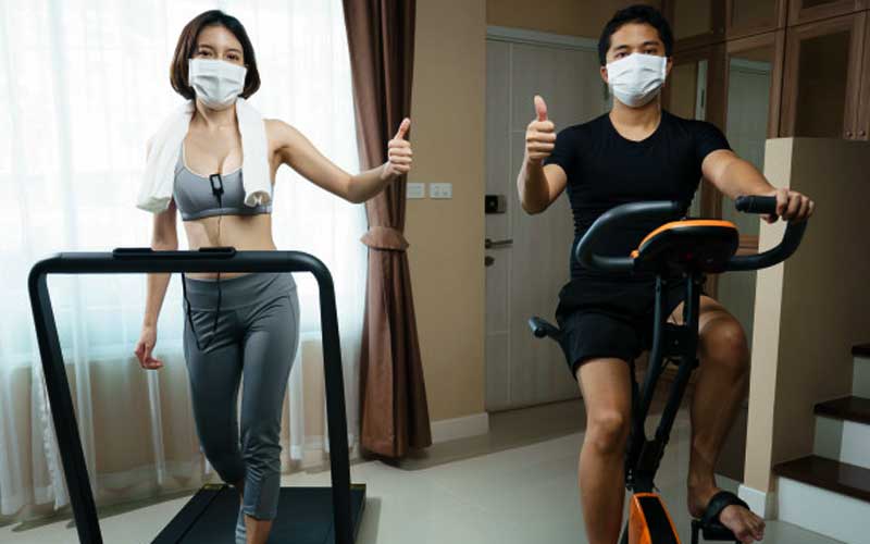 "exercise wearing face mask"