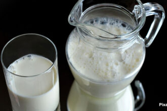 alt= "a glass of full fat milk"