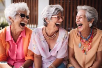 alt="healthy aged women laughing"