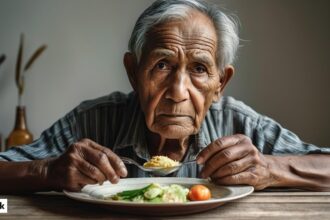 alt="old man eating healthy food"